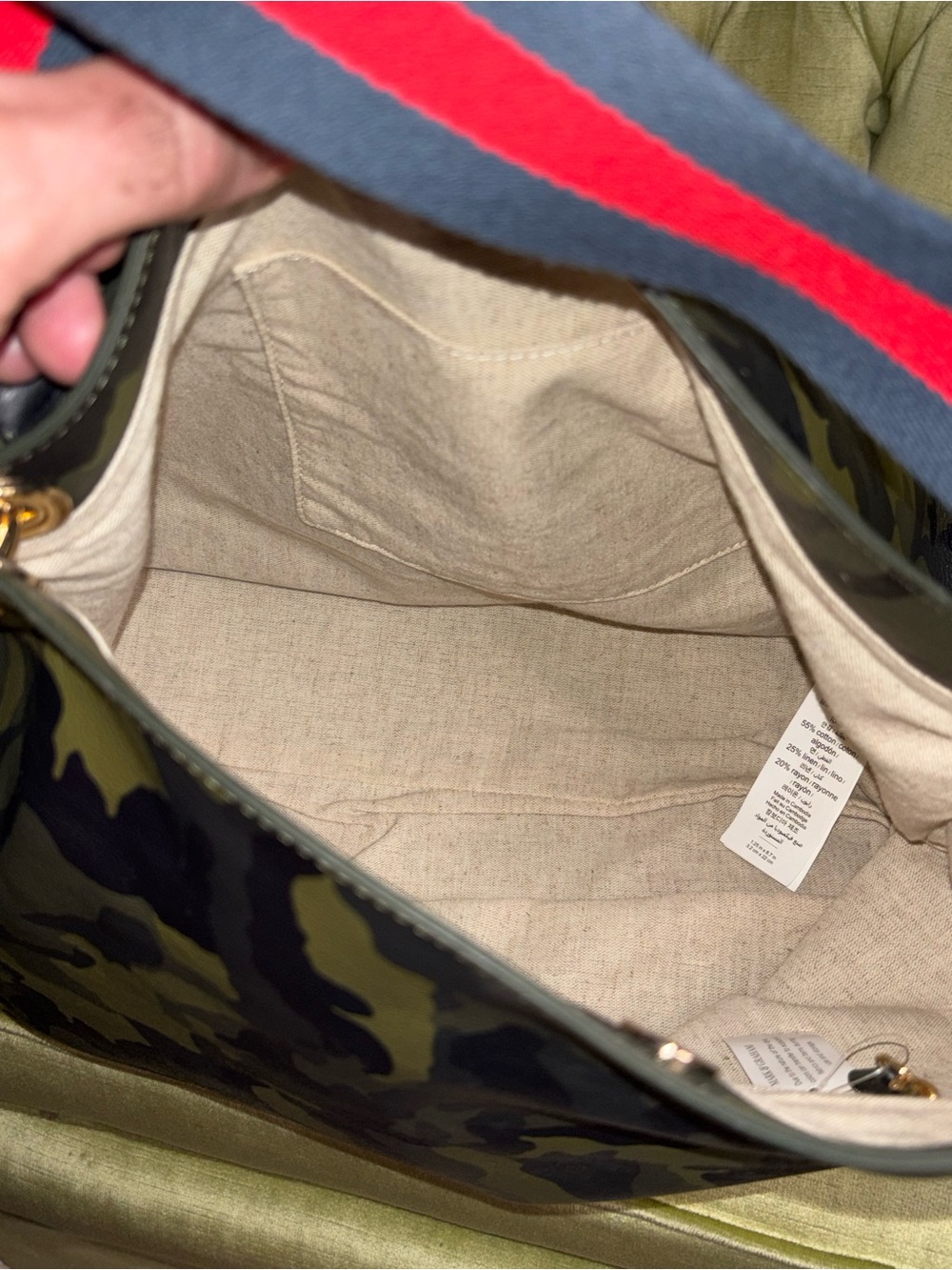 Mark and Graham Slouch Handbag Bag Purse Green /Brown Camouflage - Picture 13 of 14